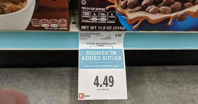 Sugary cereal alert at store